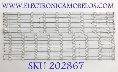 KIT DE LED'S PARA TV VIZIO (INCOMPLETO SOLO 18 PIEZAS) / NUMERO DE PARTE 0981010DCF20 / 0981010DCF22 / CS-MCPCB-150 94V-0 / 3030C_A_9S1P / AmTran_65_2019_M65-G0_10x9+10x9_3030C_B_9S1P / MODELO M657-G0 / NOTA IMPORTANTE:KIT CONSTA DE 20 PIEZAS EN TOTAL